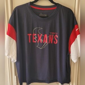 Womens NFL TEAM APPAREL HOUSTON TEXANS Navy and Red Graphic T-Shirt
